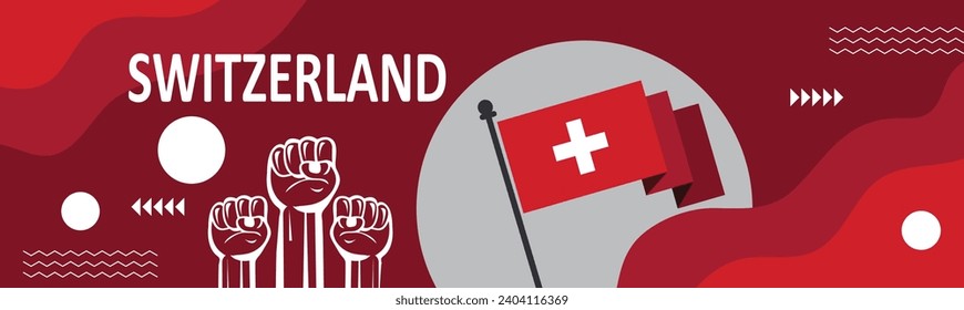 Switzerland national day banner , Happy holiday. Independence and freedom day.Poster, banner, template vector design..eps