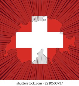 Switzerland National Day Map Design