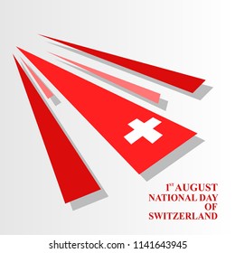 Switzerland national day vector illustration. Suitable for greeting card, poster and banner. 