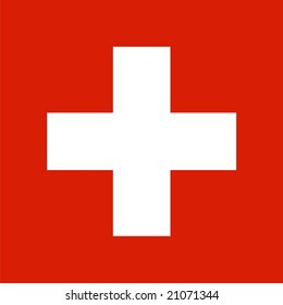 Switzerland national flag. Illustration on white background