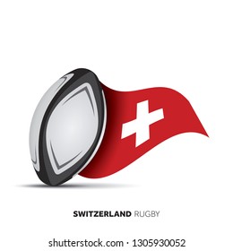 Switzerland national flag rugby ball.