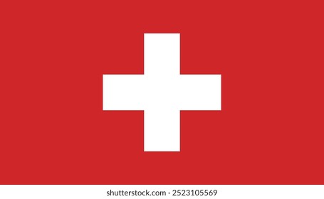 Switzerland National Flag. Vector Illustration
