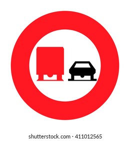 Switzerland No Overtaking by Heavy Goods Vehicles Sign