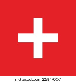 Die offizielle Schweizer Flagge, stylische Vektorgrafik.