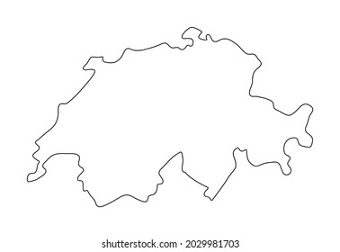 Switzerland Outline flag map. Vector illustration of national symbol. Graphic design of patriotic element
