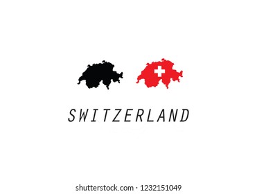 Switzerland Outline Map Country Shape Stock Vector (Royalty Free ...
