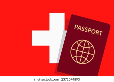 Switzerland Passport. Switzerland Flag Background Vector