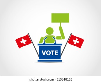 Switzerland Podium Speech Protest