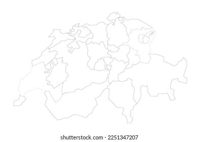 Switzerland political map of administrative divisions