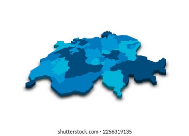 Switzerland political map of administrative divisions