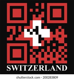 Switzerland QR code flag, vector