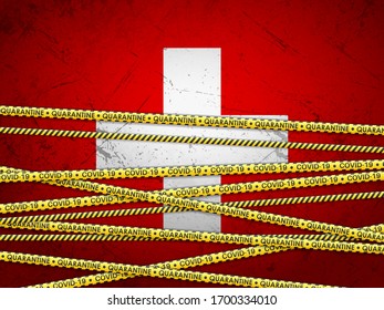 Switzerland in quarantine textured background. Vector illustration.