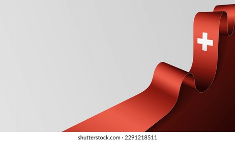 Switzerland ribbon flag background. Element of impact for the use you want to make of it.