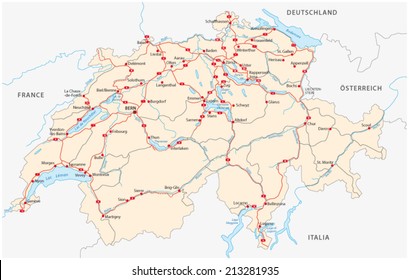 Switzerland Road Map