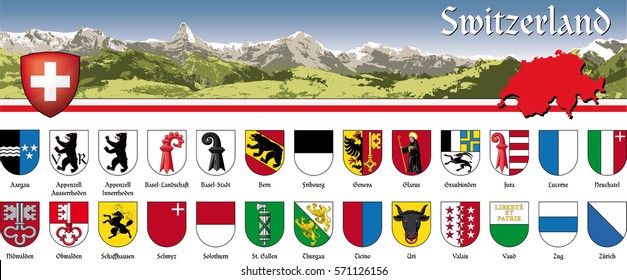 Switzerland - Schweiz - vectors - english version