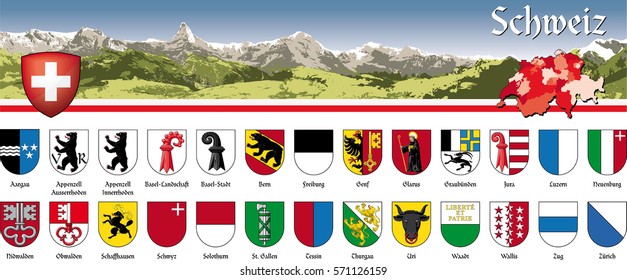 Switzerland - Schweiz - vectors - german version