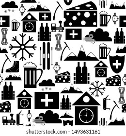 switzerland seamless pattern background icon.
