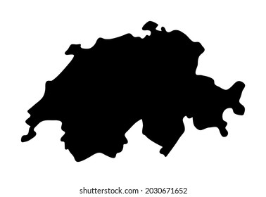 Switzerland Silhouette flag map. Vector illustration of national symbol. Graphic design of patriotic element
