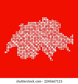 Switzerland Silhouette Pixelated pattern map illustration