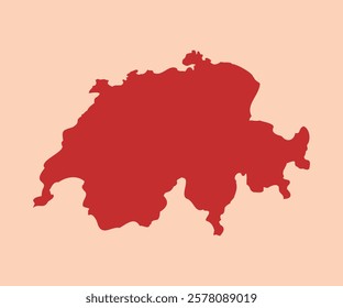 Switzerland simple flat red map