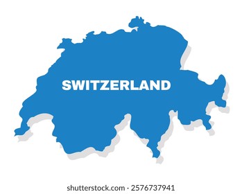Switzerland simple flat vector illustration map