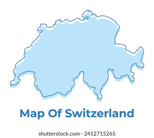 Switzerland simple outline map vector illustration