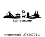 Switzerland skyline 
Vector skyline on a white background