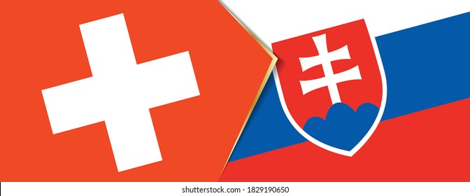 Switzerland and Slovakia flags, two vector flags symbol of relationship or confrontation.