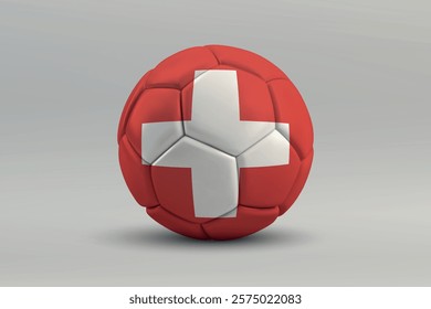 Switzerland soccer ball featuring the national flag design on a gray background