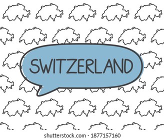 Schweiz in einer Sprachblase auf Karte - Vektorgrafik
