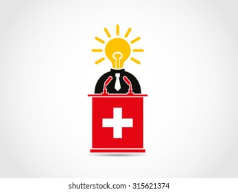 Switzerland Speech Podium Bright Politician