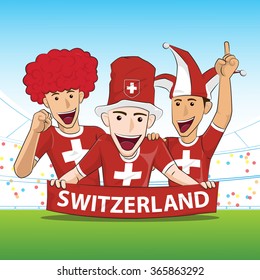 Switzerland Sport Fans Vector