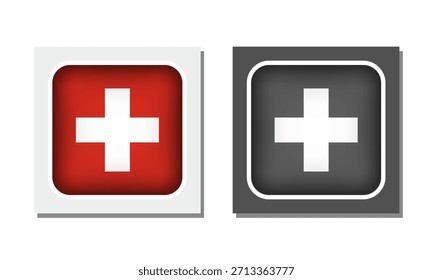 Icono de bandera redondeada cuadrada de Suiza