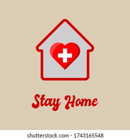 switzerland stay home vector illustration icon sticker