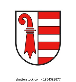 Schweiz, Schweizer Kantonsflagge Wappen Schild, Vektorcrestsymbol. Schweiz kanton Jura oder Schweizer Kanton Land und Stadt Heraldry Symbol, nationales Heraldisches und Panzerzeichen