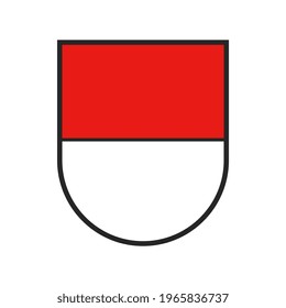 Switzerland, Swiss state canton flag or crest and coat of arms, vector. Solothurn or Soleure Swiss canton heraldic shield sign, Switzerland or Schweiz kanton heraldry symbol, red and white flag