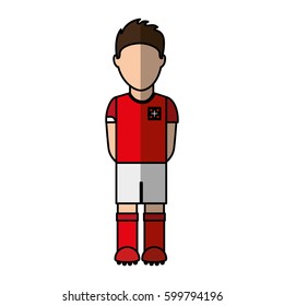 switzerland team player soccer vector illustration design