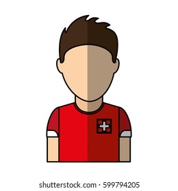 switzerland team player soccer vector illustration design