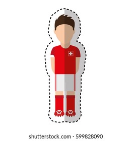 switzerland team player soccer vector illustration design