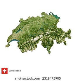 Schweiz Topografie Landkarte Vektor