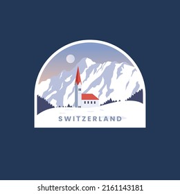 switzerland travel stamps vector illustration