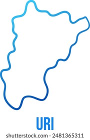 Switzerland, Uri canton simplified blue gradient map with title