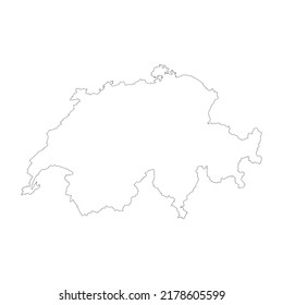 Switzerland Vector Country Map Outline