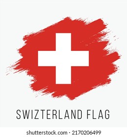 Schweizer Vektorflagge. Die Schweizer Flagge für den Unabhängigkeitstag. Grunge Schweiz Flagge. Schweizer Flagge mit Grunge Texture. Vektorvorlage.