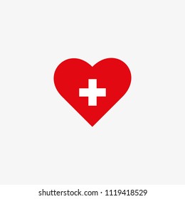 Switzerland Vector Flag Inside heart shape graphic element Illustration template design
