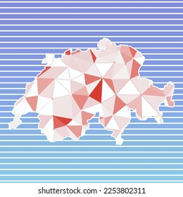 Switzerland vector illustration on a gradient stripes background. Technology, internet, network, telecommunication concept. Creative vector illustration.
