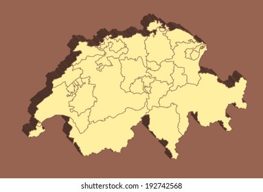  Switzerland Vector Map 