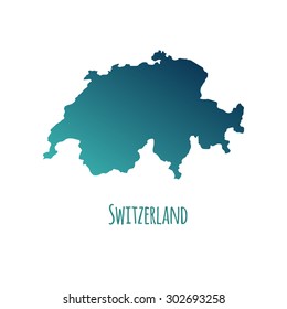 Switzerland vector map with color gradient and caption on white background. Can be used as element of your infographics or presentation