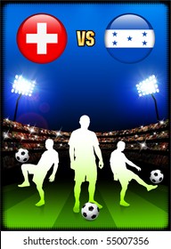 Switzerland versus Honduras on Stadium Event Background Original Illustration
