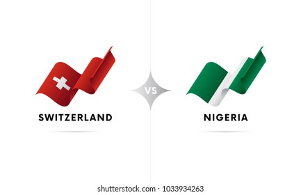 Switzerland versus Nigeria. Football. Vector illustration.